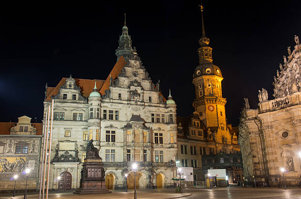 istock Night scene in Dresden, Germany. Schlossplatz and George Gate 532130671