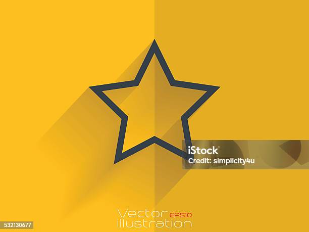 Favorite Unselected Icon On Yellow Background Stock Illustration - Download Image Now - Blue, Comparison, Computer Graphic