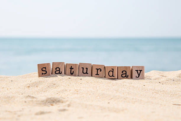 istock Saturday word and beautiful sea view 532131671