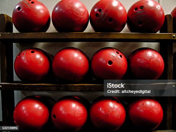 Red Bowling Balls Stock Photo - Download Image Now - 2015, Bowling Ball, Horizontal