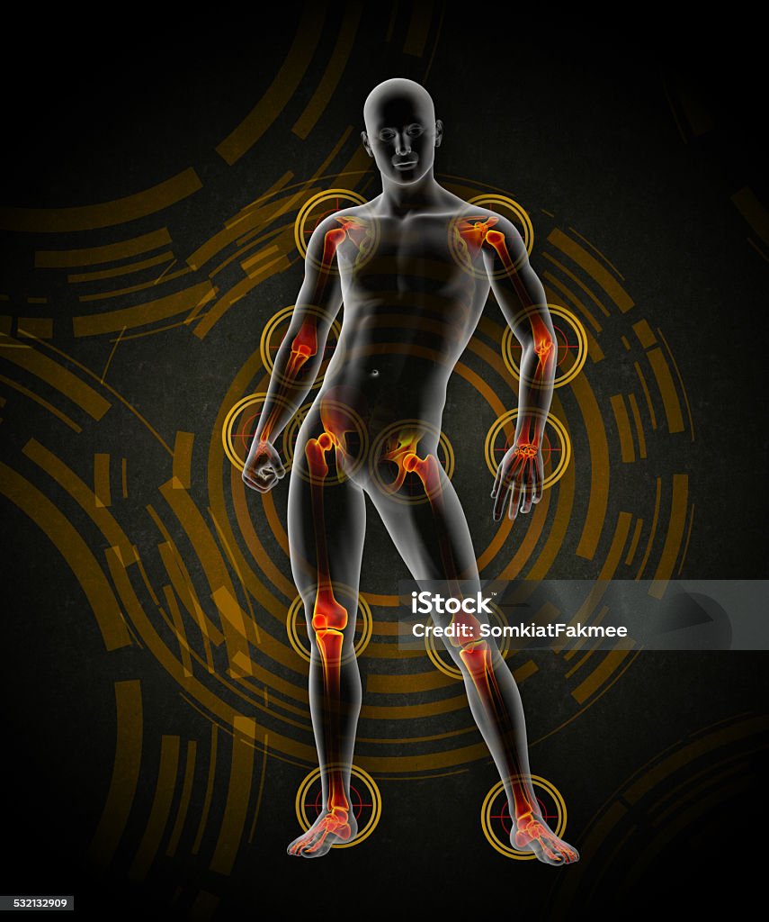 3d rendered medical illustration of a painful joint 3d rendered medical illustration of a painful joint - front 2015 Stock Photo