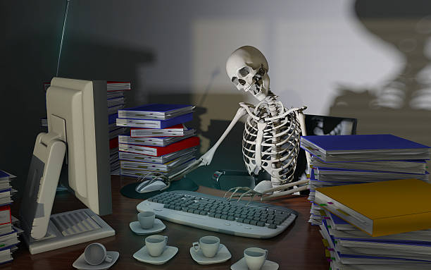 overwork death overwork death human skeleton stock pictures, royalty-free photos & images