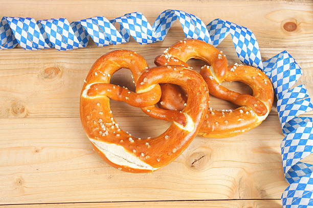 istock Salty pretzels on wooden board 532134425