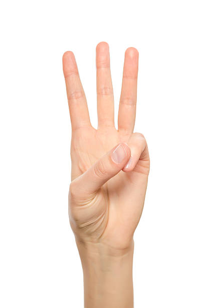 istock Woman hand showing three fingers. 532134629