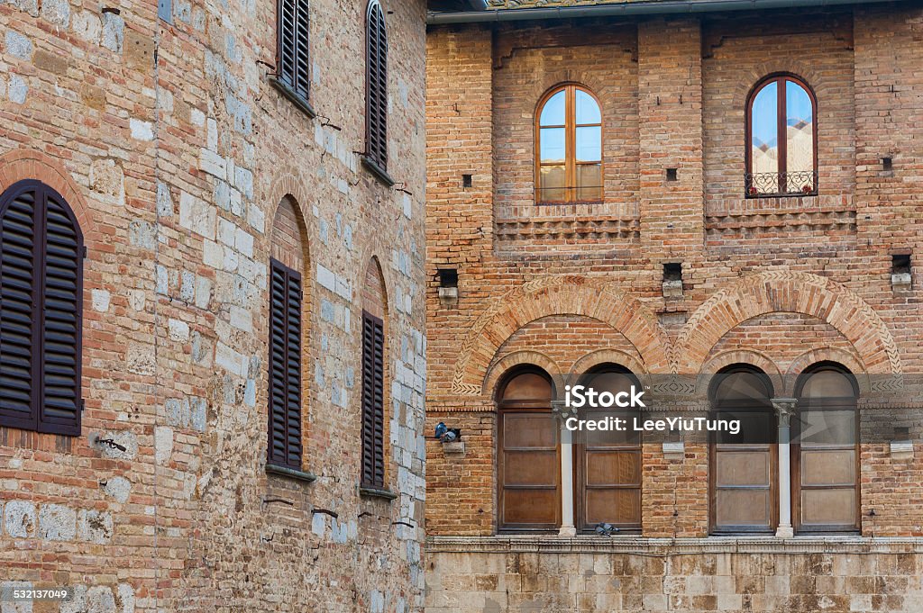 old buildings Detials of old buildings in San Gimignano,Tuscany, Italy 2015 Stock Photo