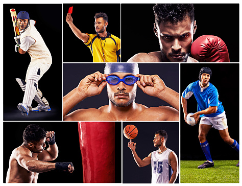 Composite shot of a variety of professional athletes