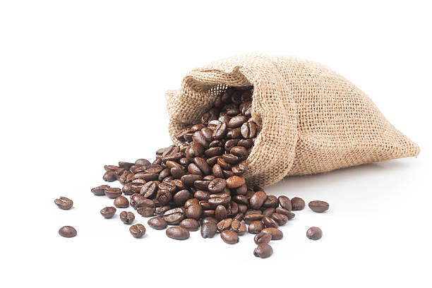 coffee beans - coffee bag coffee bean canvas стоковые фото и изображения