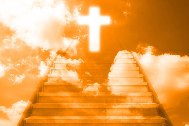 istock stairway going up to the christian cross 532149447
