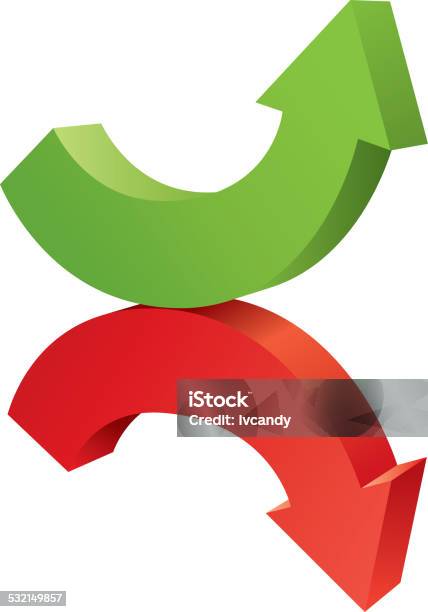 Fall Then Rise Arrow Rise And Fall Arrow Stock Illustration - Download Image Now - Abstract ...