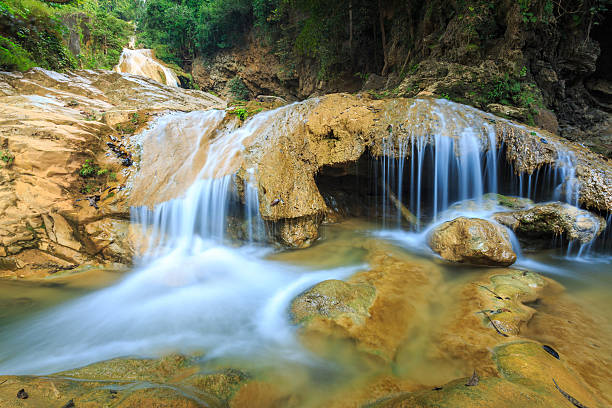 istock wonderful waterfall with colorful tree in thailand 532151771
