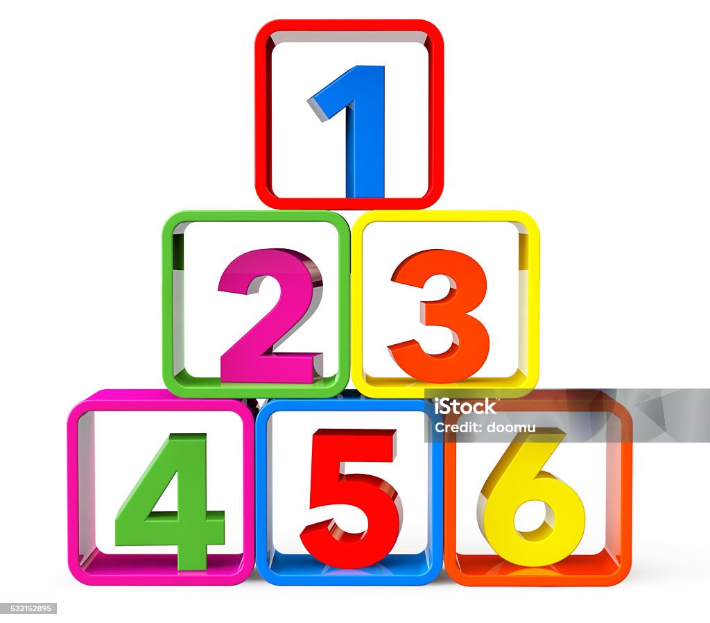 Multicolour cubes as stand with 123 Numbers Multicolour cubes as stand with 123 Numbers on a white background 2015 Stock Photo