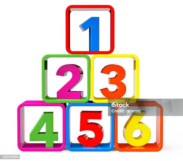 Multicolour Cubes As Stand With 123 Numbers Stock Photo - Download Image Now - 2015, Backgrounds, Childhood