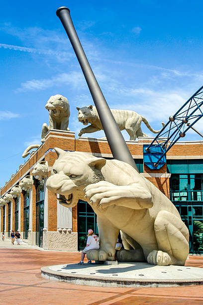 Comerica Park, Home of the Tigers in downtown Detroit MI Detroit, MI, USA - July 16, 2006: Comerica Park ball park stadium on Woodward Ave in downtown Detroit Michigan comerica park photos stock pictures, royalty-free photos & images
