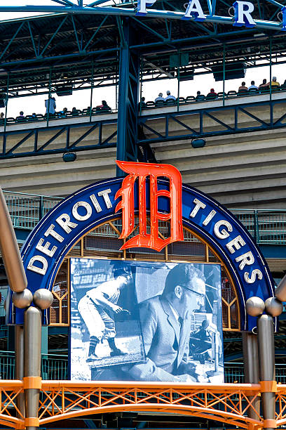 Comerica Park, Home of the Tigers in downtown Detroit MI Detroit, MI, USA - July 16, 2006: Comerica Park ball park stadium on Woodward Ave in downtown Detroit Michigan detroit tigers stock pictures, royalty-free photos & images