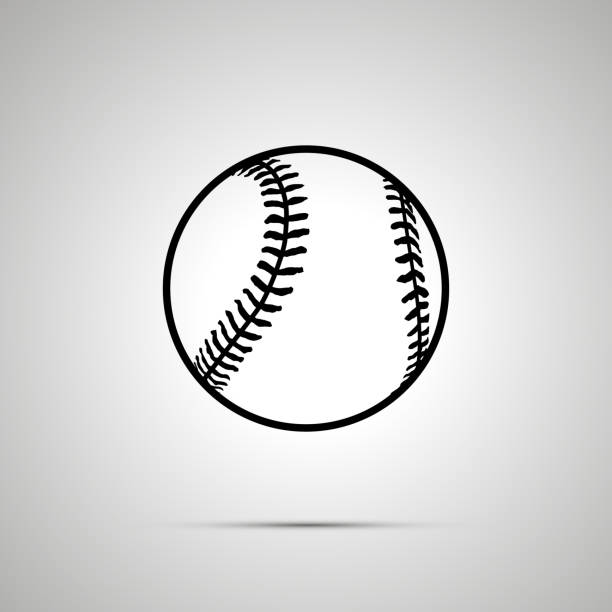 baseball-ball einfach schwarz symbol - baseball baseball player baseballs catching stock-grafiken, -clipart, -cartoons und -symbole