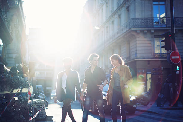 French Young People Walking on a Street