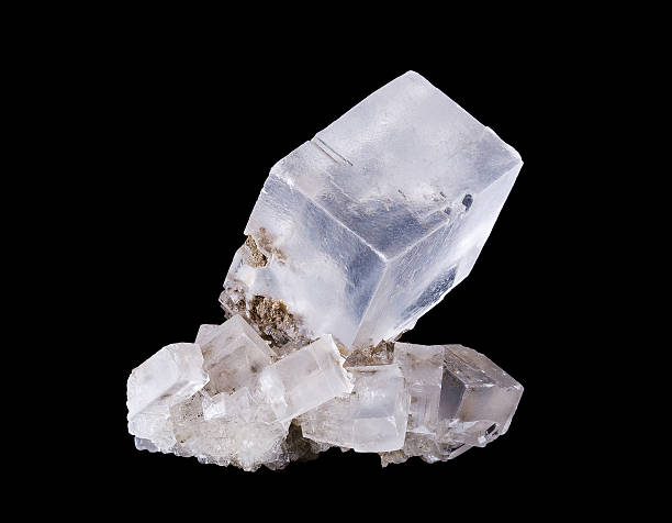 istock Rock Salt Crystal Cluster Front View on Black Background 532164670