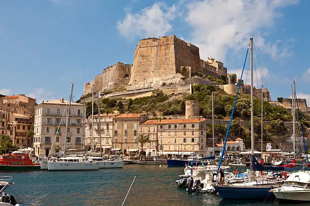 Citadel and harbor in Bonifacio, France