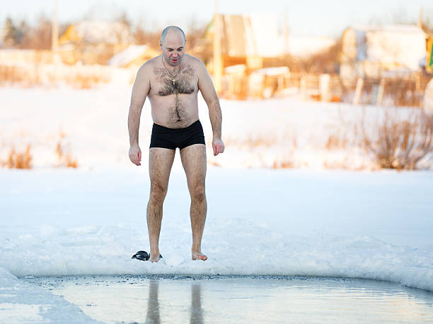 istock Winter-swimmer  ice-hole at lake 532167563