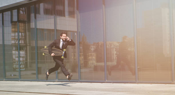istock Businessman running on street 532168246