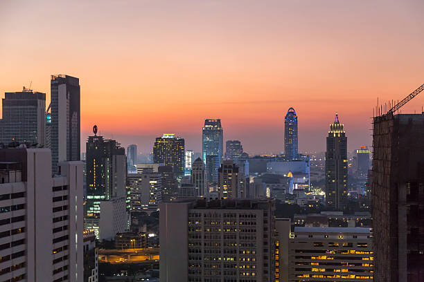 istock Bangkok skyline at sunset panorama 532170394