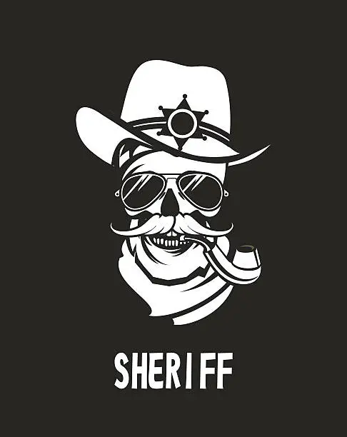 Vector illustration of emblem dead sheriff