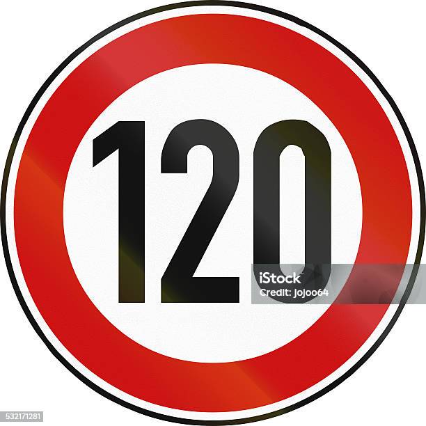 Speed Limit 120 Stock Photo - Download Image Now - Speed Limit Sign, Germany, Speed