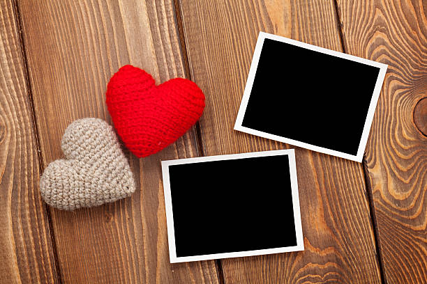 istock Photo frames and handmaded valentines day toy hearts 532171289