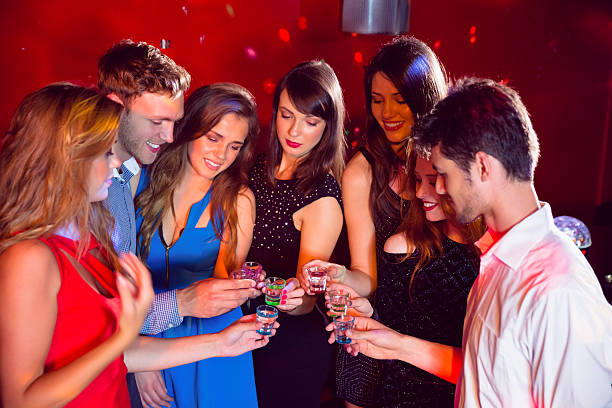 istock Happy friends on a night out together 532171351