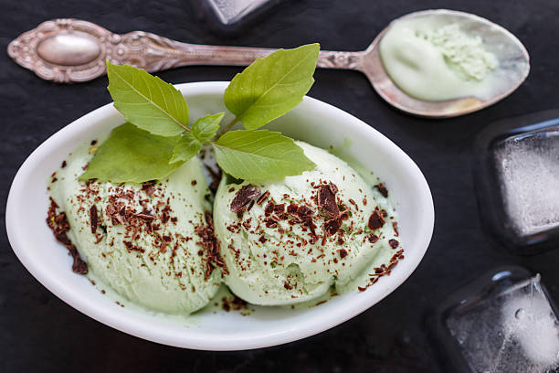 istock Homemade organic mint ice cream with chocolate.  refreshing summer desser 532172288