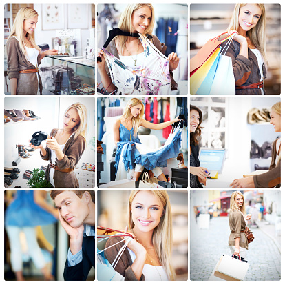 Composite  shot of a woman out shopping