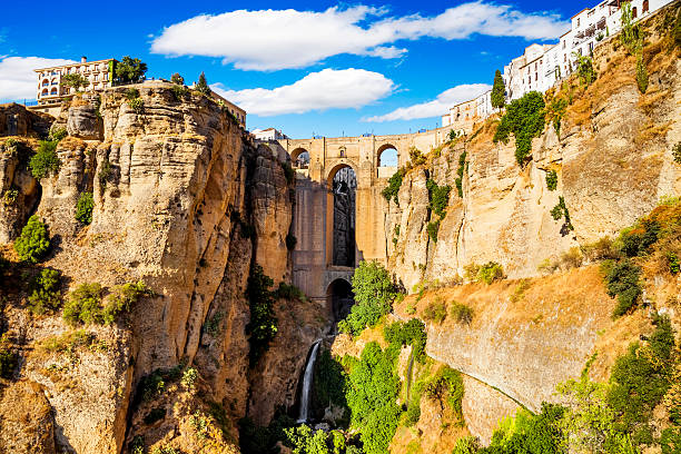 Old city of Ronda, Malaga, Spain Panoramic view of the old city of Ronda, one of the famous white villages in the province of Malaga, Andalusia, Spain andalusia photos stock pictures, royalty-free photos & images
