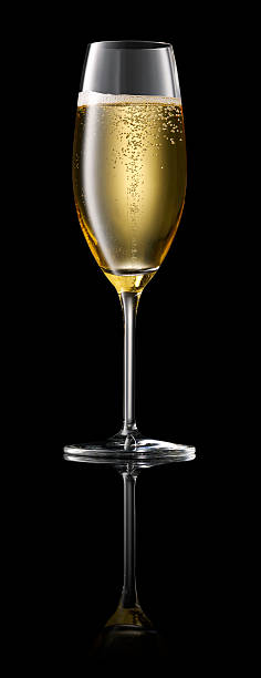 istock Glass of champagne on black 532174487