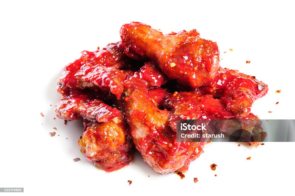 chicken wings in raspberry sauce grilled chicken wings in hot raspberry sauce 2015 Stock Photo