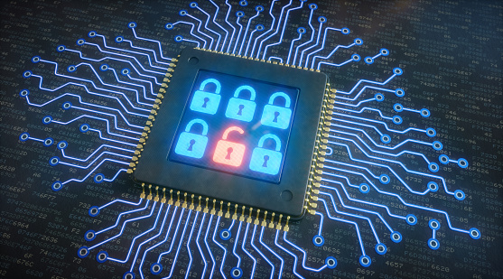Microprocessor With Security Data Display Stock Photo - Download Image ...