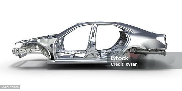 Body Car Isolated On White Background 3d Stock Photo - Download Image Now - Car Bodywork, Cut Out, Car