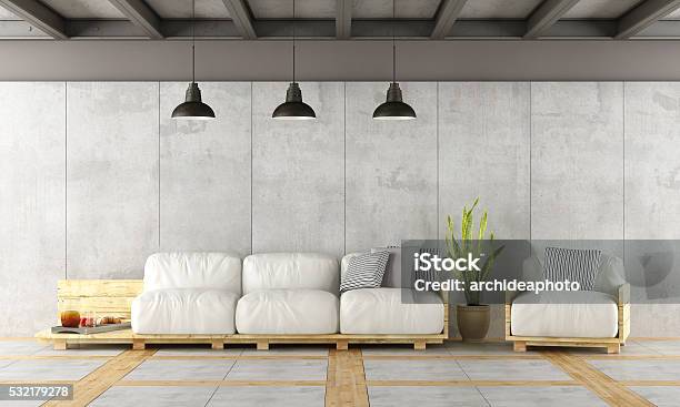 Contemporary Living Room Stock Photo - Download Image Now - Architecture, Armchair, Breakfast