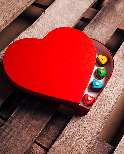 istock Many different gingerbread hearts in a heart shaped gift box 532185861