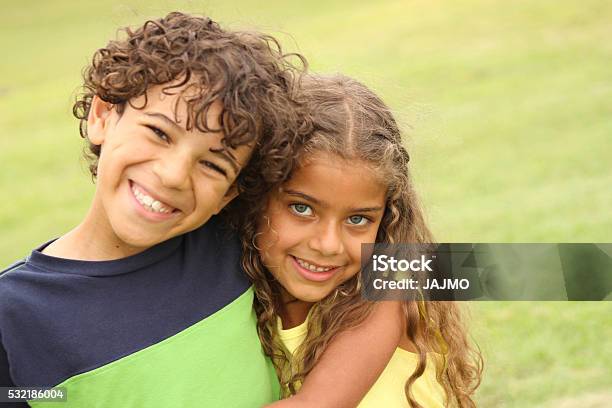 Brother And Sister Smiling Stock Photo - Download Image Now - Brother, Sister, Boys