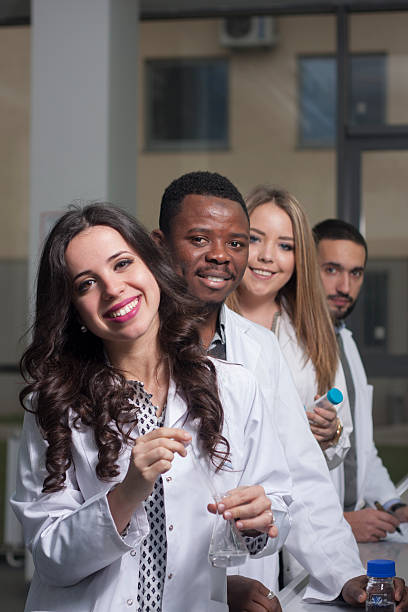 istock Group of young medical workers are working in lab 532186326