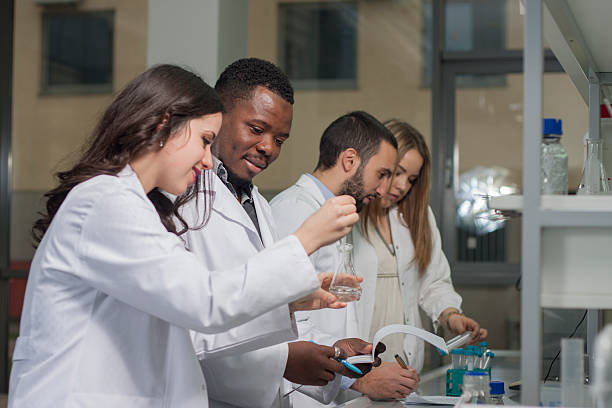 istock Group of young medical workers are working in lab 532187150