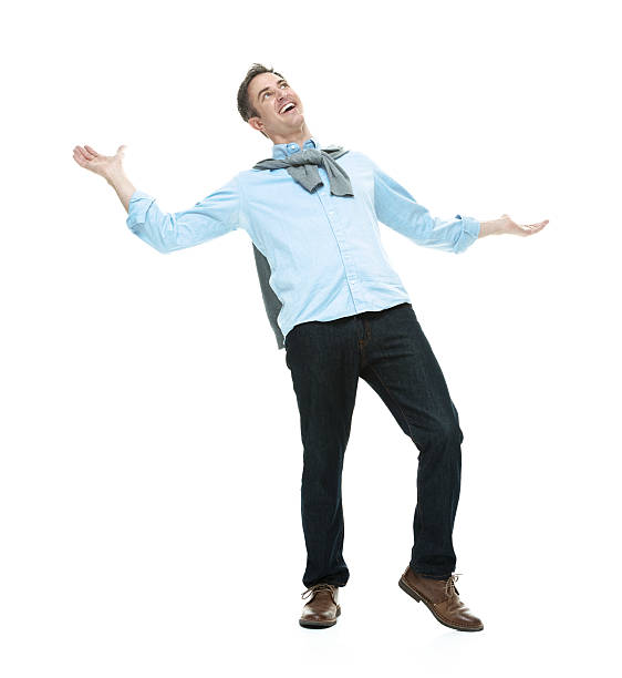 istock Smiling hipster standing with arms outstretched 532187915