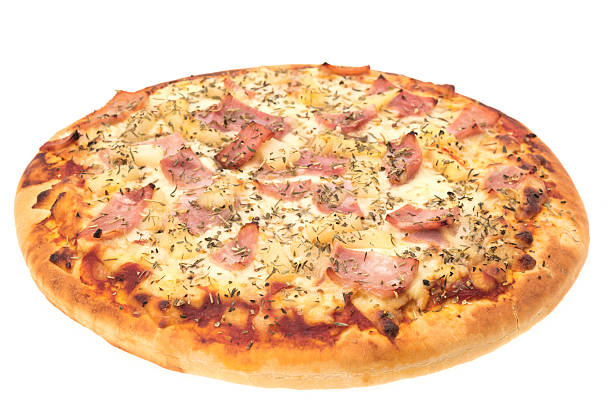 Hawaiian pizza with pineapple and ham