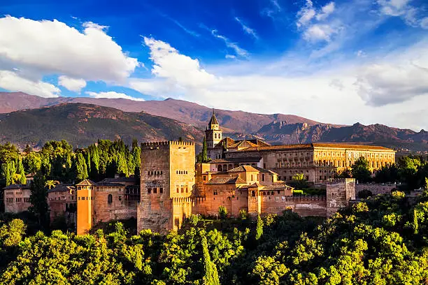 Photo of Ancient arabic fortress of Alhambra, Granada, Spain.