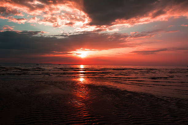 istock Malignant sunrise to sunset red sky at sea. 532188881
