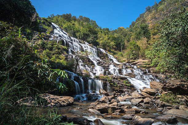 istock Beautiful waterfall with the blue sky and forest 532189115