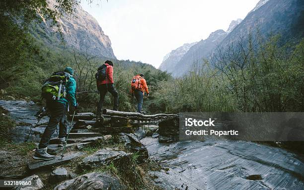 Himalayan Trekking Stock Photo - Download Image Now - Hiking, Group Of People, Mountain