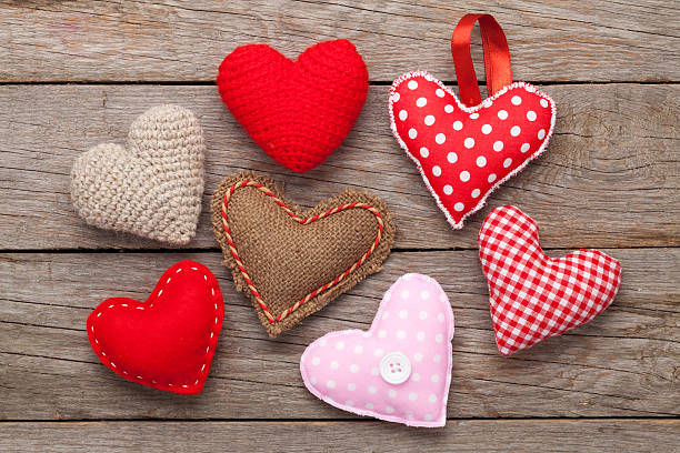 istock Valentines day background with handmade toy hearts 532190039
