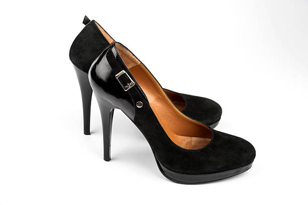 schwarze schuhe mit hohem absatz - shoe female new macro stock-fotos und bilder