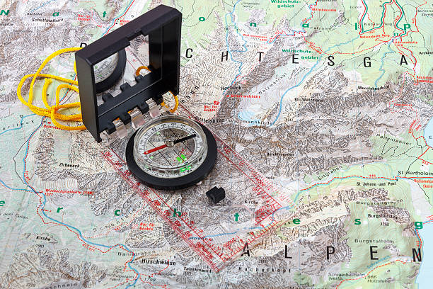 istock Compass on a hiking map of the Berchtesgaden Alps 532190827